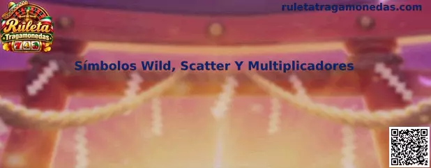 Representación de símbolos Wild, Scatter y multiplicadores en una mecánica de Ruleta Tragamonedas